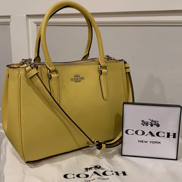 Coach Handbags - Coach Mini Surrey Leather Carryall Tri-Compartment Tote Bag EUC